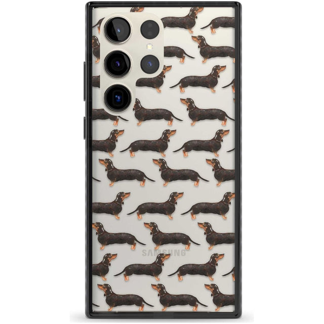 Dachshund (Black & Tan) Watercolour Dog Pattern Phone Case Samsung S22 Ultra / Black Impact Case,Samsung S23 Ultra / Black Impact Case Blanc Space