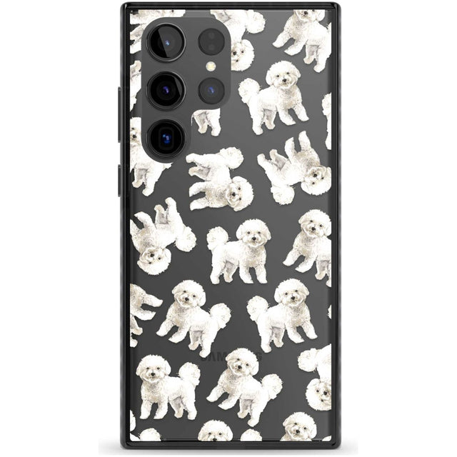 Bichon Frise Watercolour Dog Pattern Phone Case Samsung S22 Ultra / Black Impact Case,Samsung S23 Ultra / Black Impact Case Blanc Space