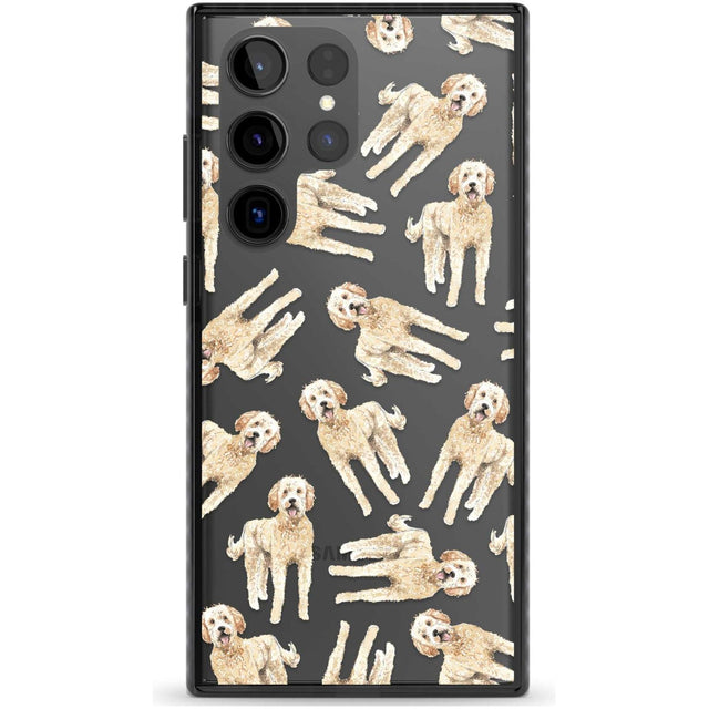 Goldendoodle Watercolour Dog Pattern Phone Case Samsung S22 Ultra / Black Impact Case,Samsung S23 Ultra / Black Impact Case Blanc Space