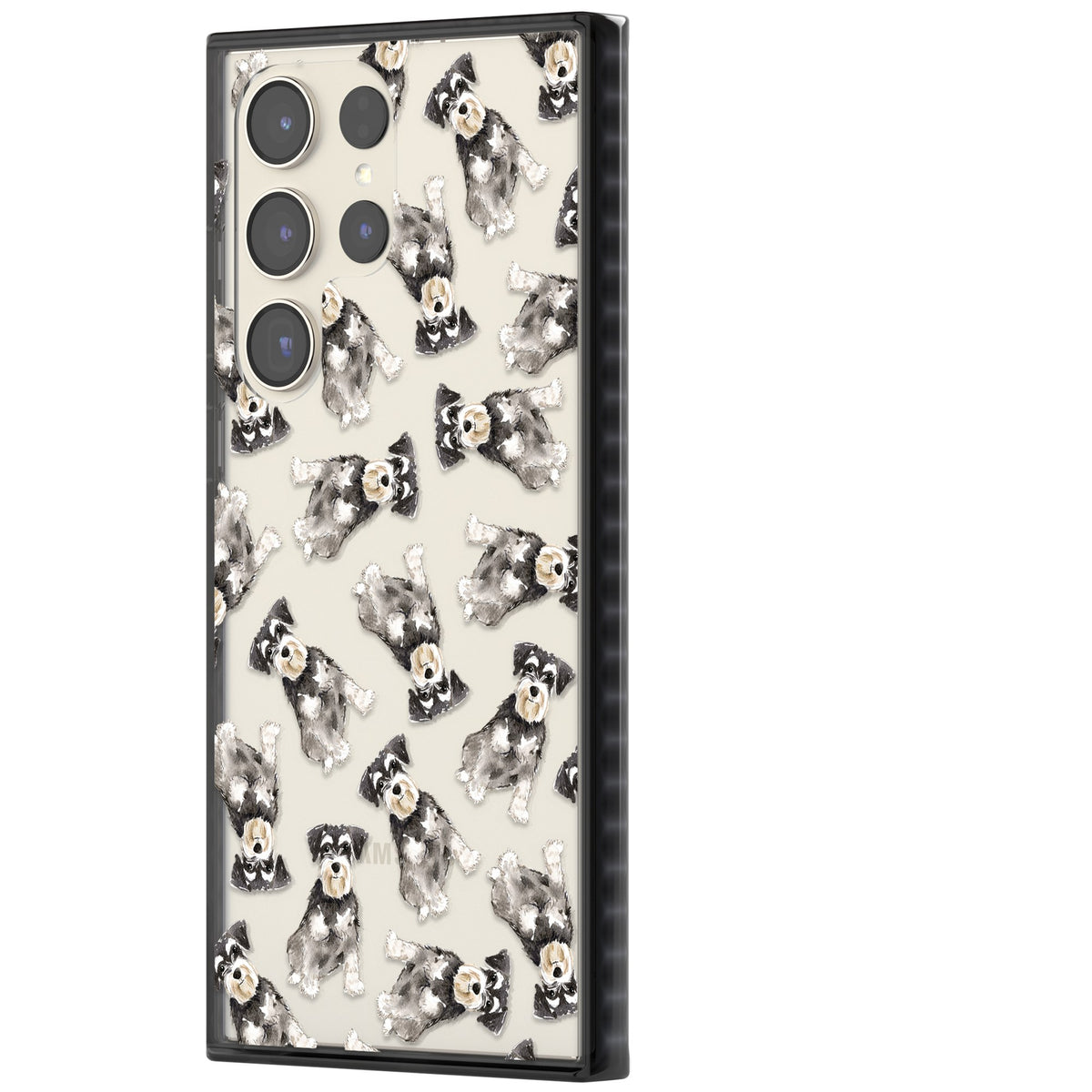 Miniature Schnauzer Watercolor Samsung S22 Ultra / Samsung S23 Ultra / Samsung S24 Ultra Impact Black Phone Case side