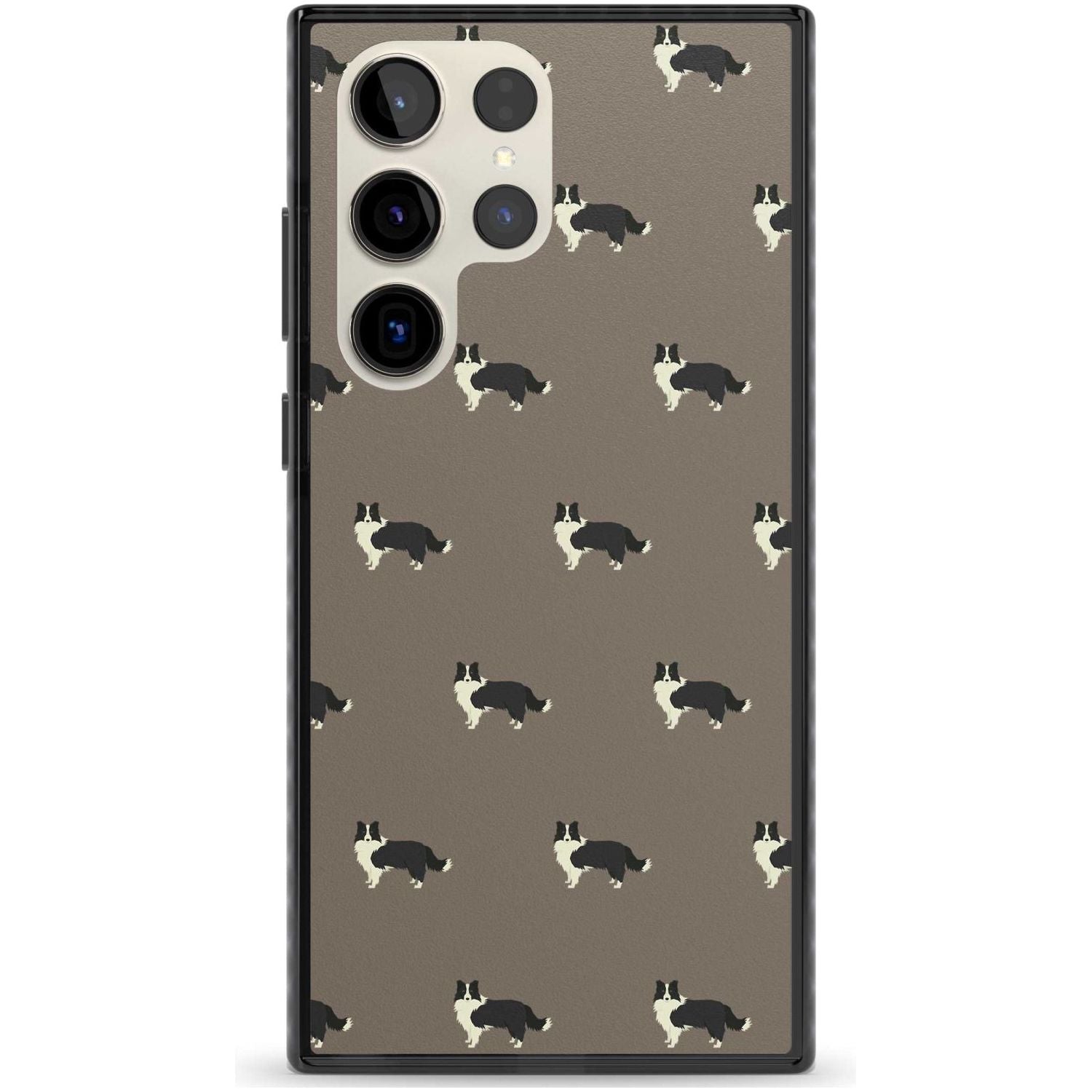 Border Collie Dog Pattern Phone Case Samsung S22 Ultra / Black Impact Case,Samsung S23 Ultra / Black Impact Case Blanc Space