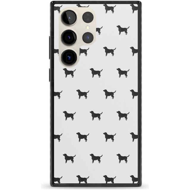 Black Labrador Dog Pattern Phone Case Samsung S22 Ultra / Black Impact Case,Samsung S23 Ultra / Black Impact Case Blanc Space