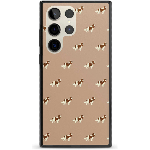Cavalier King Charles Spaniel Pattern Phone Case Samsung S22 Ultra / Black Impact Case,Samsung S23 Ultra / Black Impact Case Blanc Space