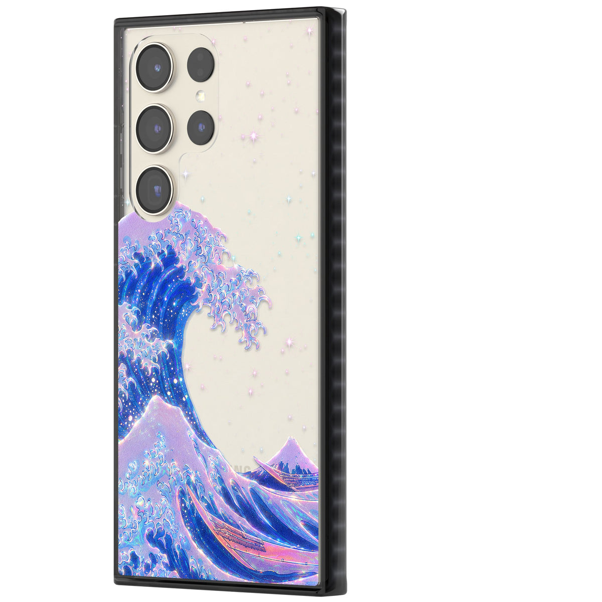 The Great Wave In Opal Samsung S22 Ultra / Samsung S23 Ultra / Samsung S24 Ultra Impact Black Phone Case side