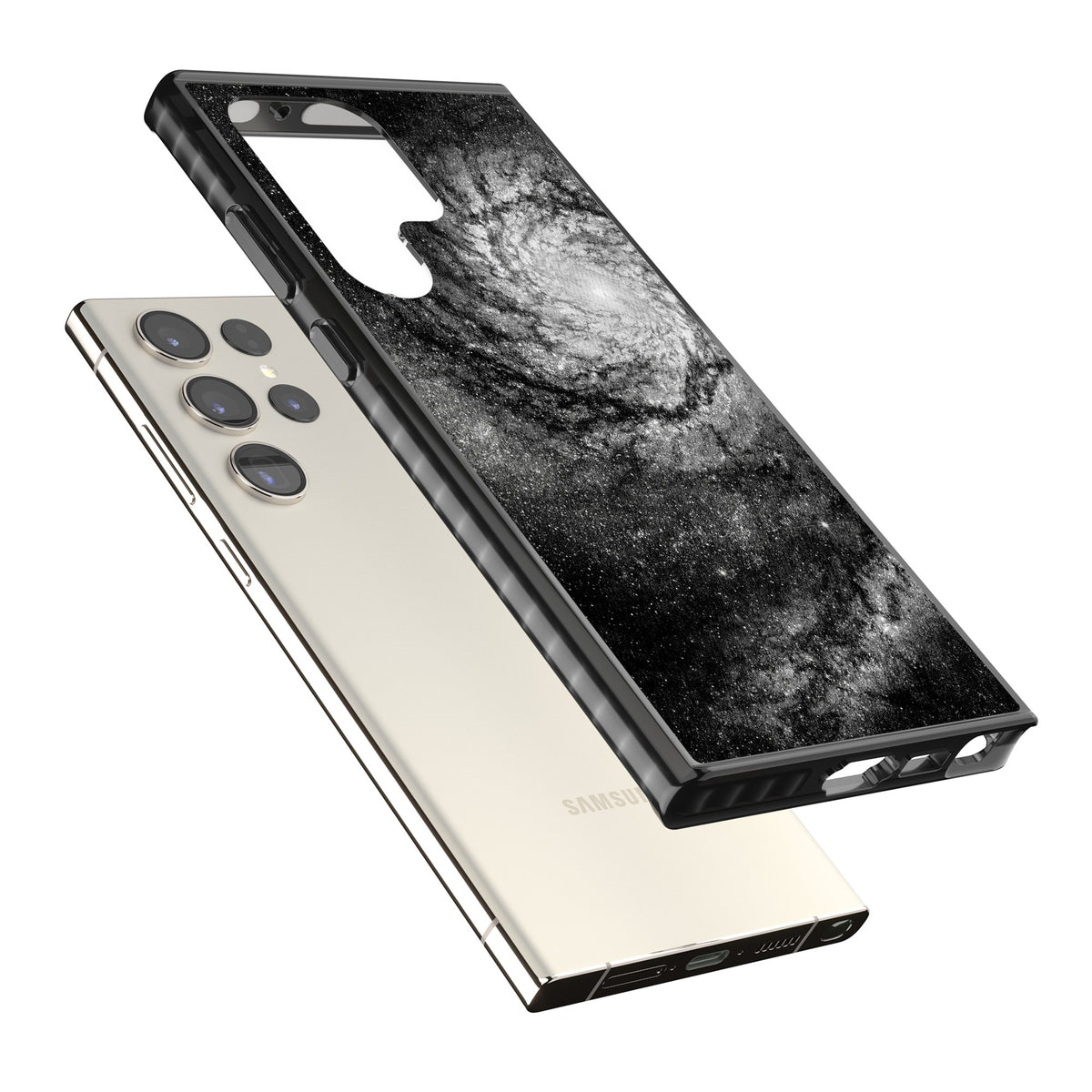 Cosmic Spiral Samsung S22 Ultra / Samsung S23 Ultra / Samsung S24 Ultra Impact Black Phone Case angled