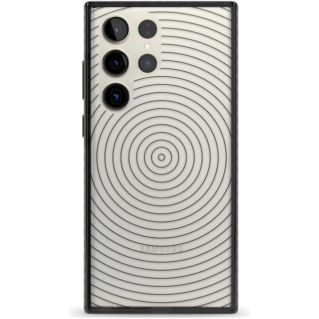 Abstract Lines: Circles Phone Case Samsung S22 Ultra / Black Impact Case,Samsung S23 Ultra / Black Impact Case Blanc Space