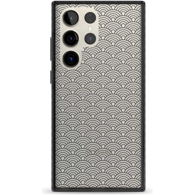 Abstract Lines: Scalloped Pattern Phone Case Samsung S22 Ultra / Black Impact Case,Samsung S23 Ultra / Black Impact Case Blanc Space