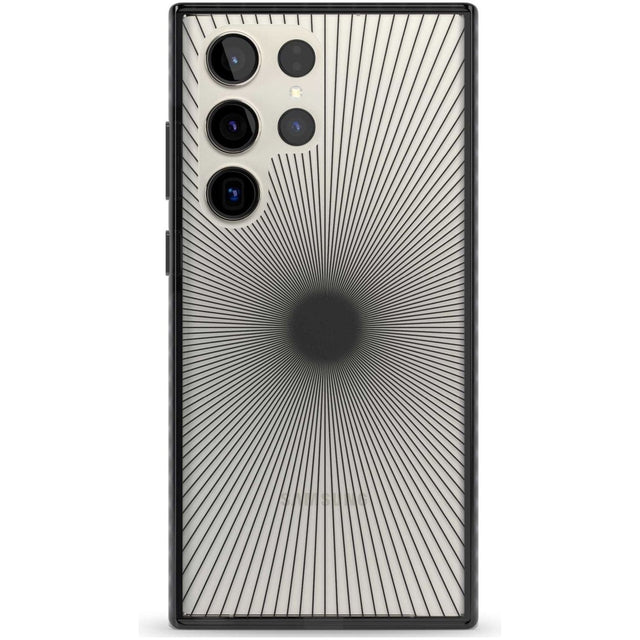 Abstract Lines: Sunburst Phone Case Samsung S22 Ultra / Black Impact Case,Samsung S23 Ultra / Black Impact Case Blanc Space