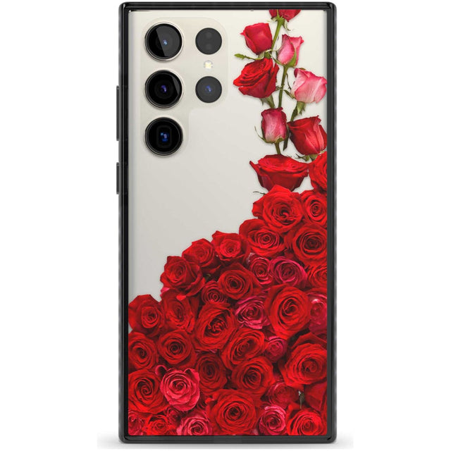 Floral Roses Phone Case Samsung S22 Ultra / Black Impact Case,Samsung S23 Ultra / Black Impact Case Blanc Space