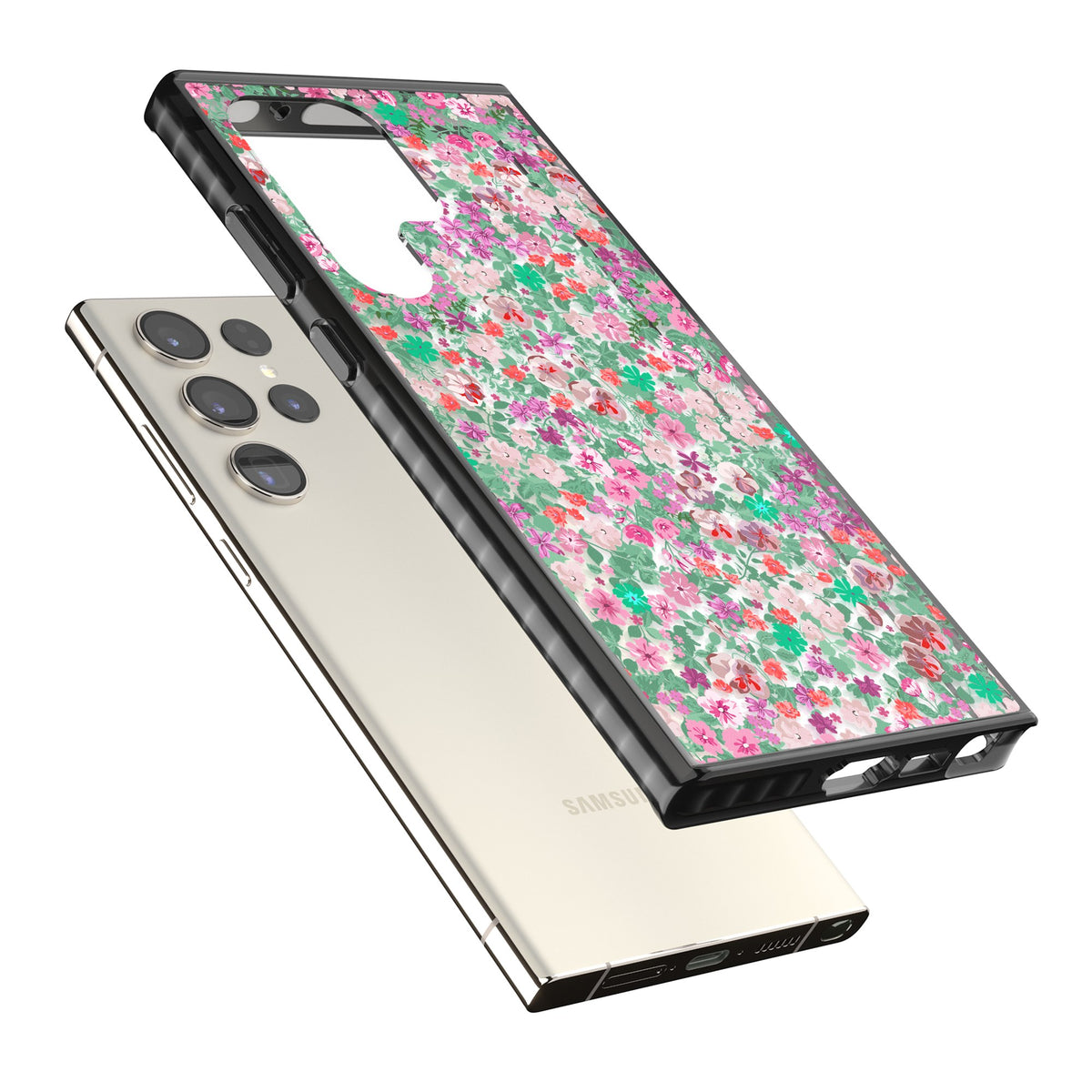Florentine Meadow Samsung S22 Ultra / Samsung S23 Ultra / Samsung S24 Ultra Impact Black Phone Case angled