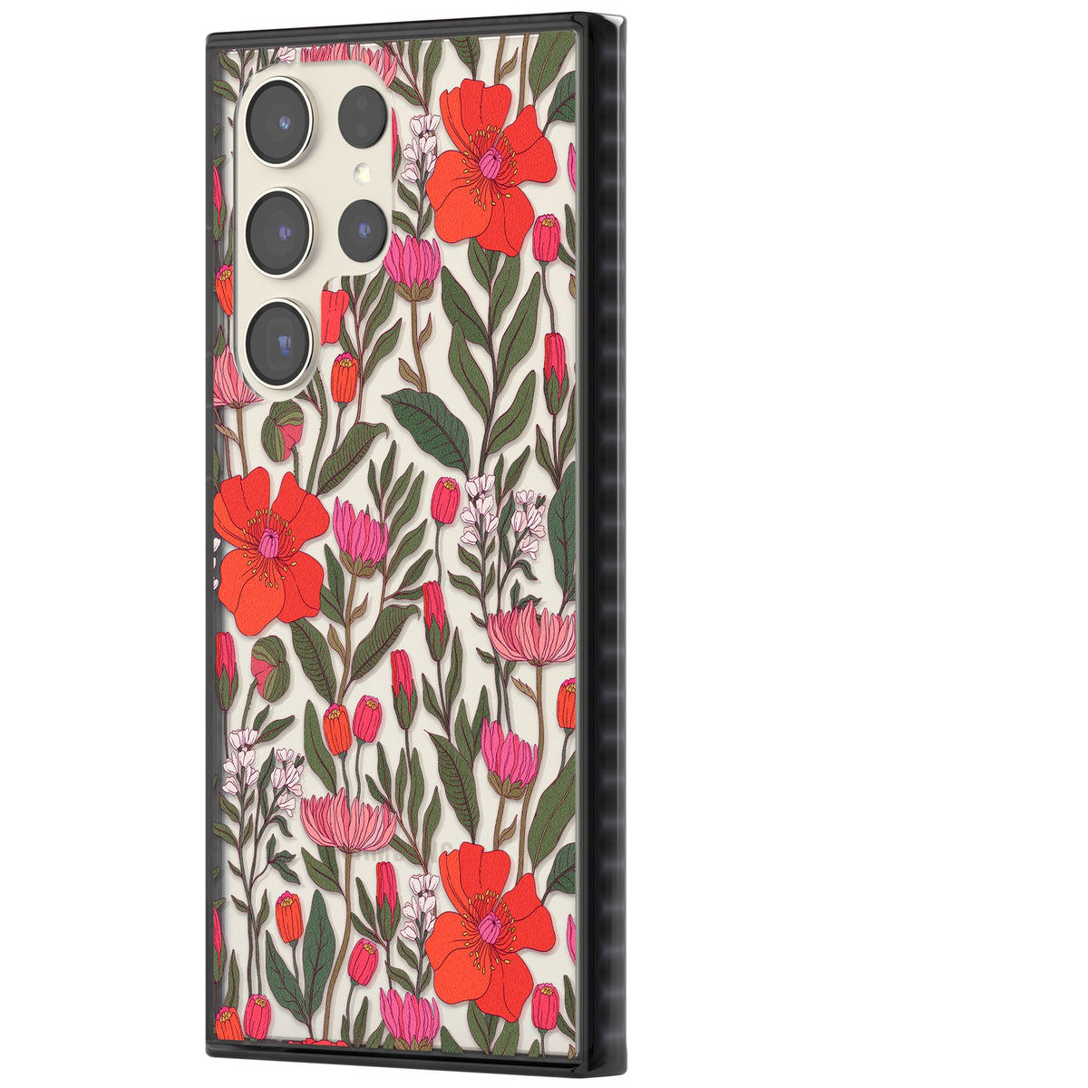 Peachy Floral Samsung S22 Ultra / Samsung S23 Ultra / Samsung S24 Ultra Impact Black Phone Case side