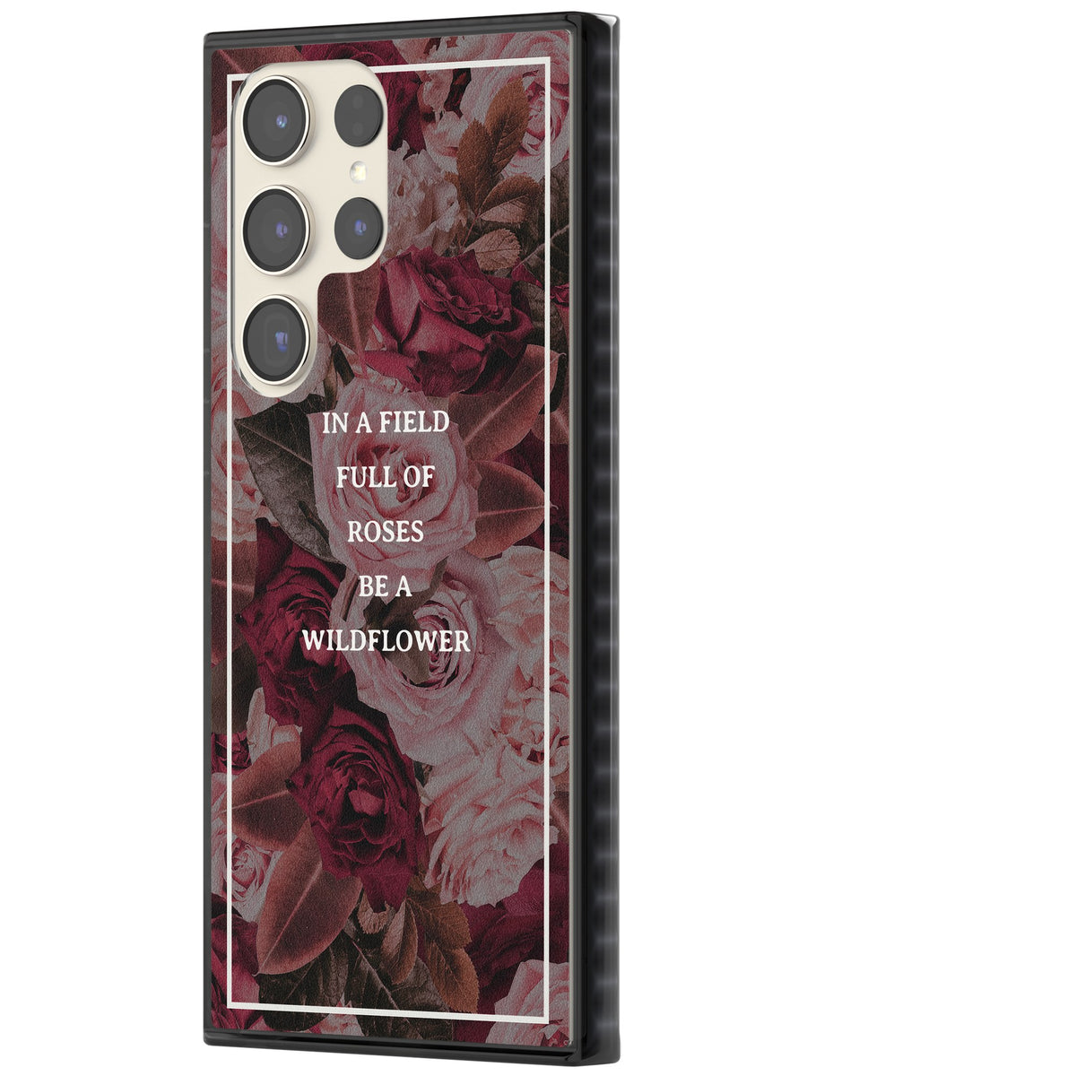 Wildflower Floral Quote Samsung S22 Ultra / Samsung S23 Ultra / Samsung S24 Ultra Impact Black Phone Case side