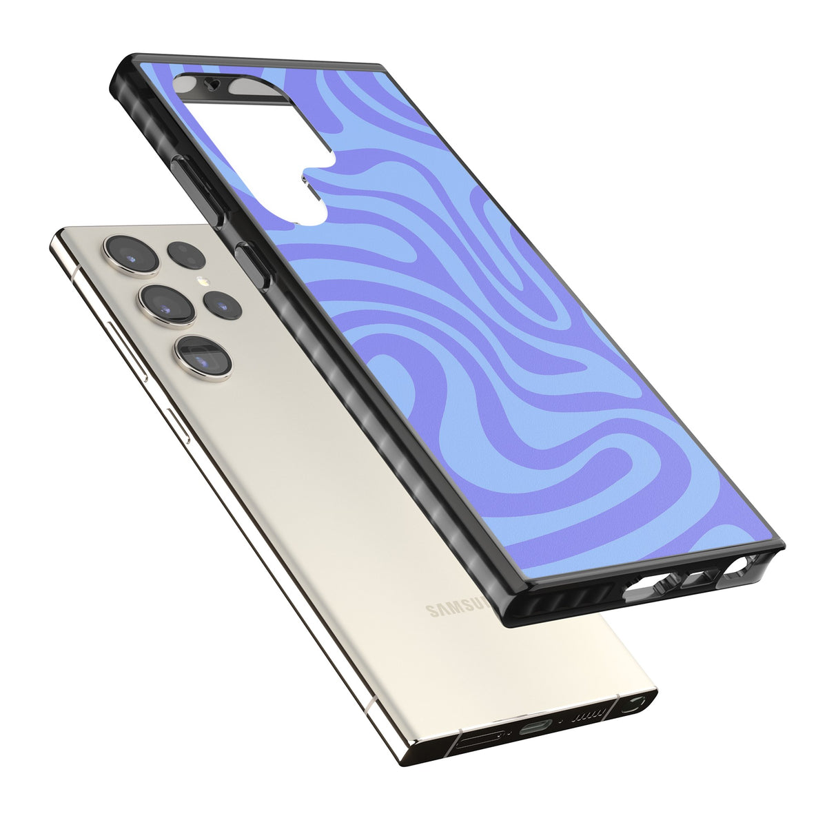Tranquil Waves Samsung S22 Ultra / Samsung S23 Ultra / Samsung S24 Ultra Impact Black Phone Case angled