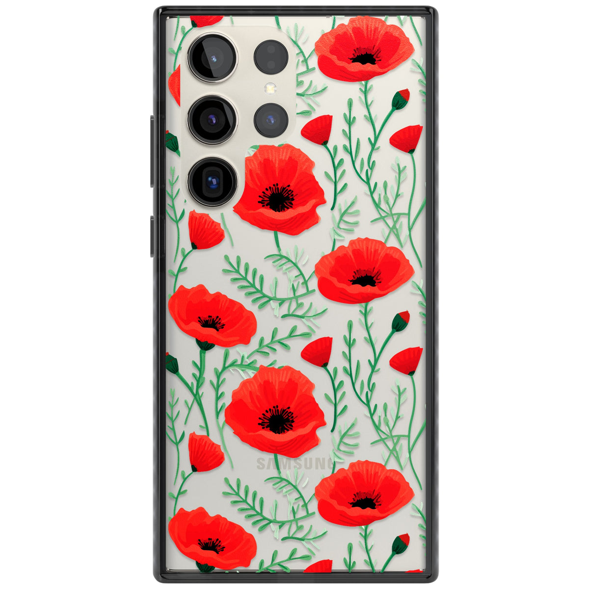 Poppy Garden Samsung S22 Ultra / Samsung S23 Ultra / Samsung S24 Ultra Impact Black Phone Case front