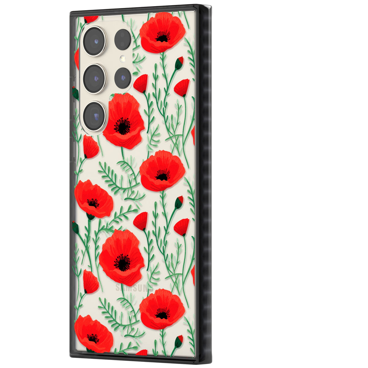 Poppy Garden Samsung S22 Ultra / Samsung S23 Ultra / Samsung S24 Ultra Impact Black Phone Case side