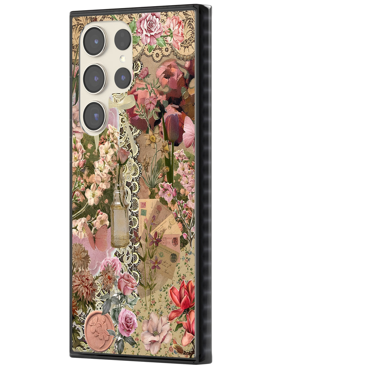 Rose Memoir Samsung S22 Ultra / Samsung S23 Ultra / Samsung S24 Ultra Impact Black Phone Case side