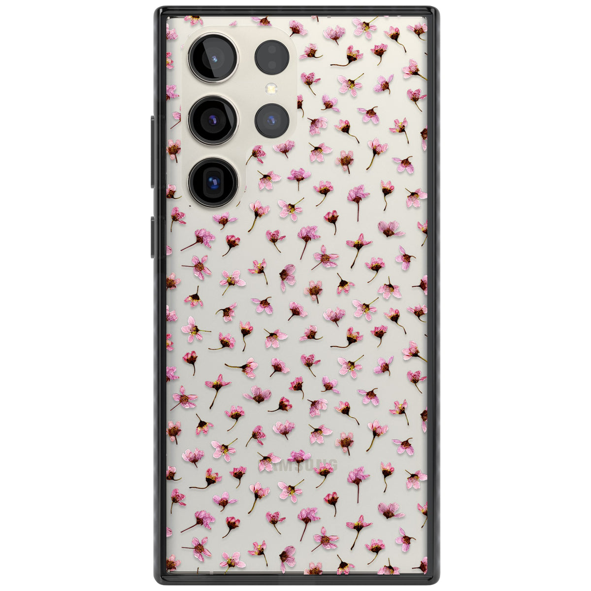 Cherry Flower Mist Samsung S22 Ultra / Samsung S23 Ultra / Samsung S24 Ultra Impact Black Phone Case front