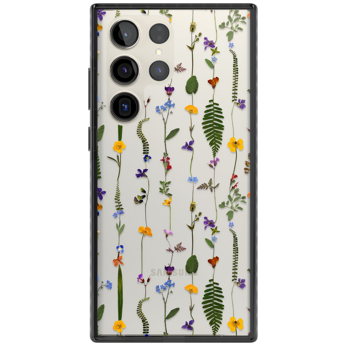 Wildflower Chain Samsung S22 Ultra / Samsung S23 Ultra / Samsung S24 Ultra Impact Black Phone Case front