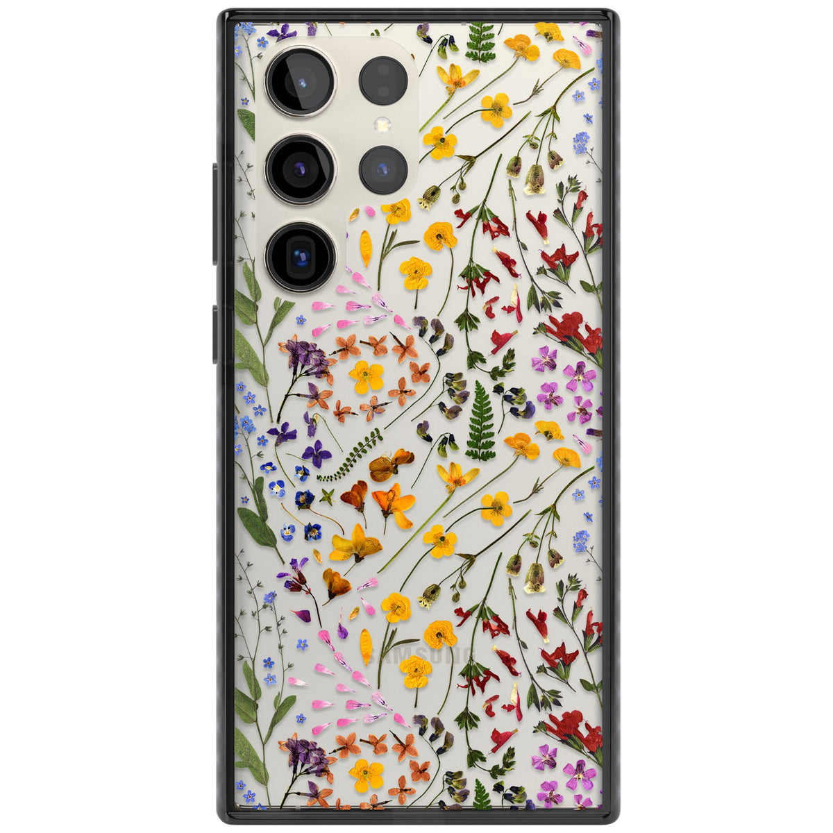 Wildflower Samsung S22 Ultra / Samsung S23 Ultra / Samsung S24 Ultra Impact Black Phone Case front