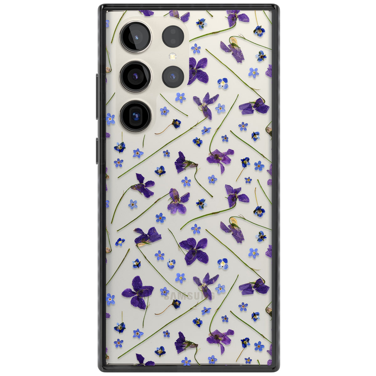 Pressed Violets Samsung S22 Ultra / Samsung S23 Ultra / Samsung S24 Ultra Impact Black Phone Case front