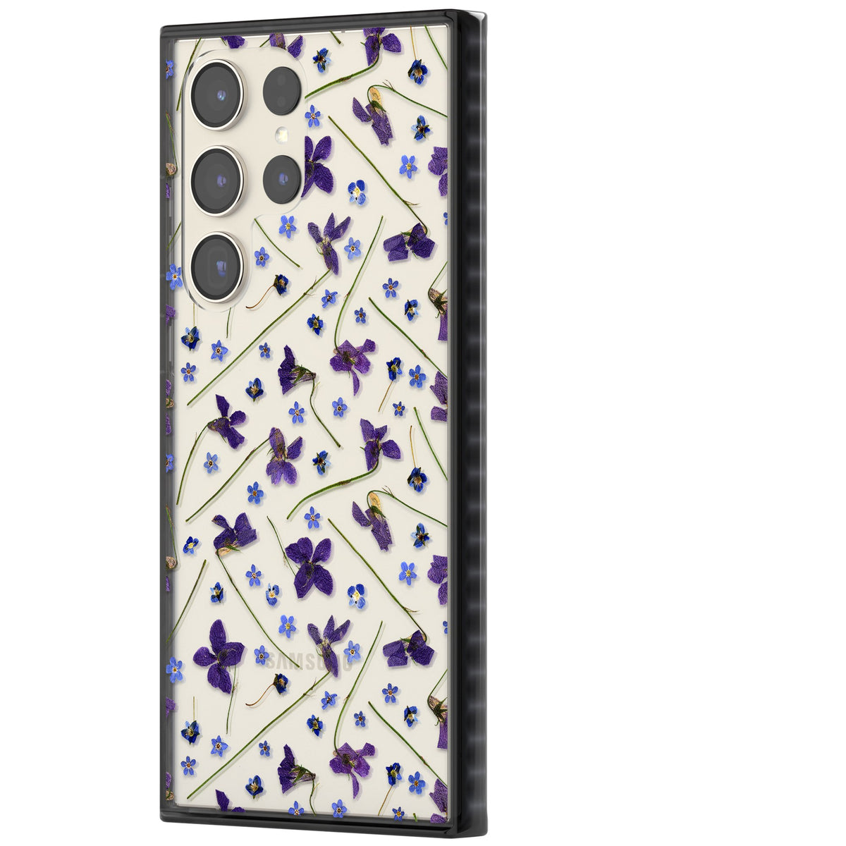 Pressed Violets Samsung S22 Ultra / Samsung S23 Ultra / Samsung S24 Ultra Impact Black Phone Case side