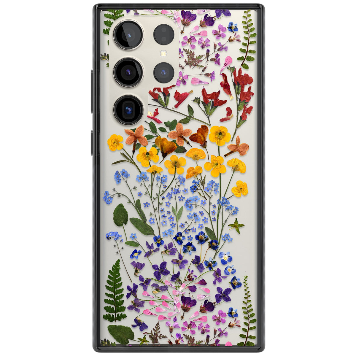 Wildflower Stripe Samsung S22 Ultra / Samsung S23 Ultra / Samsung S24 Ultra Impact Black Phone Case front