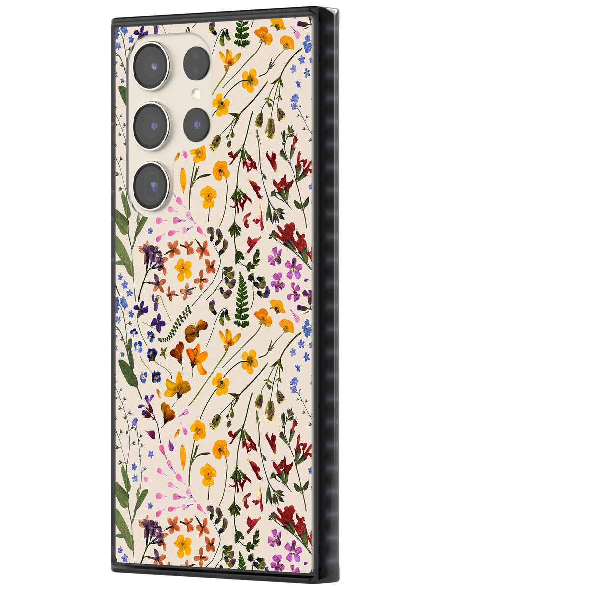 Wildflower Cream Samsung S22 Ultra / Samsung S23 Ultra / Samsung S24 Ultra Impact Black Phone Case side