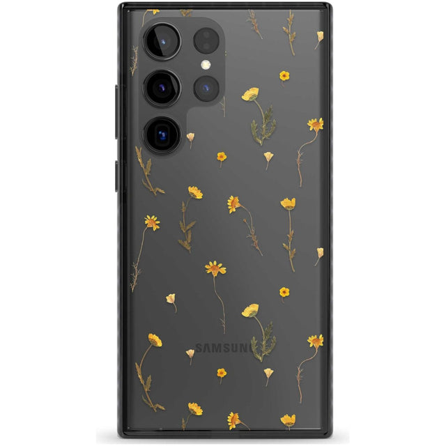 Mixed Yellow Flowers - Dried Flower-Inspired Phone Case Samsung S22 Ultra / Black Impact Case,Samsung S23 Ultra / Black Impact Case Blanc Space