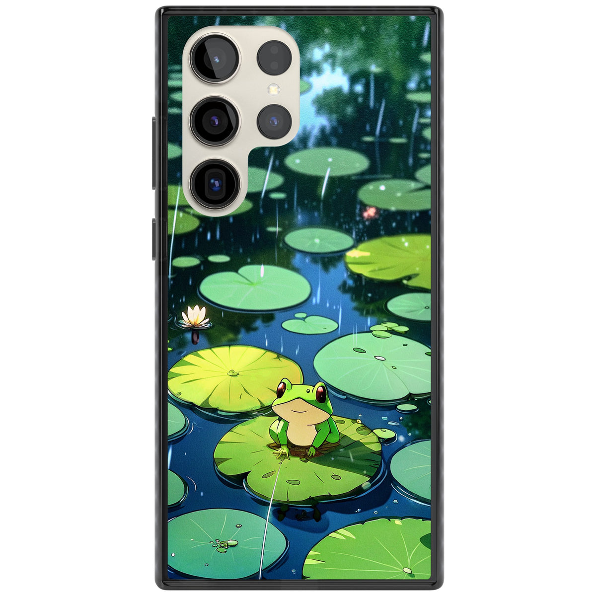 Frog In Lily Pond Samsung S22 Ultra / Samsung S23 Ultra / Samsung S24 Ultra Impact Black Phone Case front