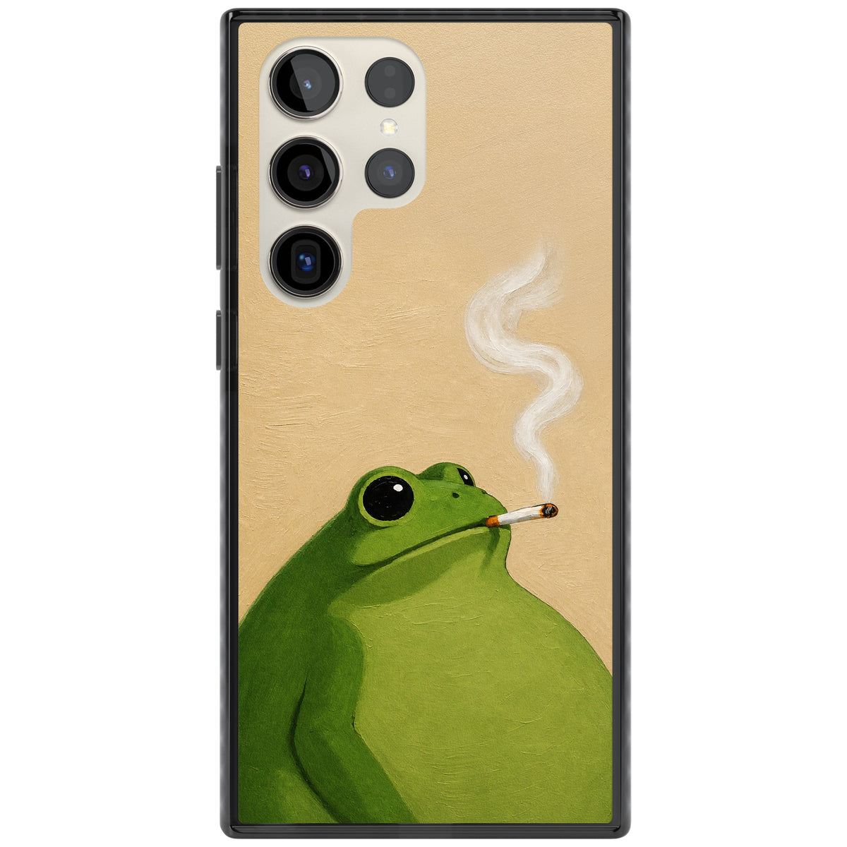 The Smoking Frog Samsung S22 Ultra / Samsung S23 Ultra / Samsung S24 Ultra Impact Black Phone Case front