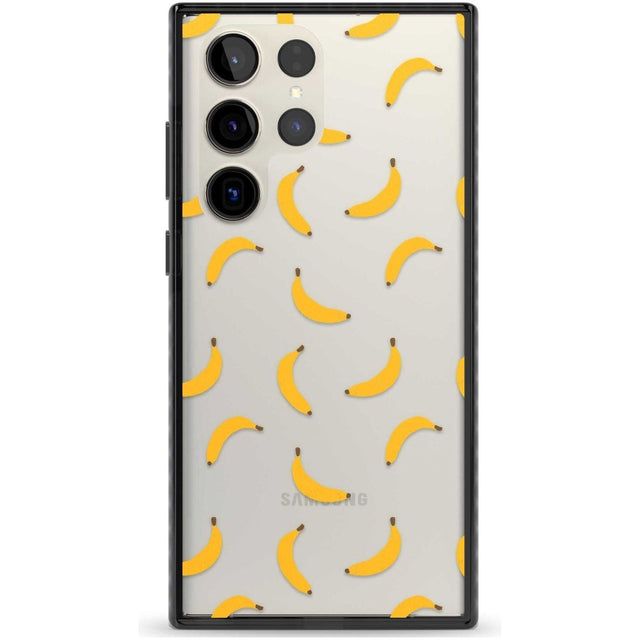 Banana Pattern Phone Case Samsung S22 Ultra / Black Impact Case,Samsung S23 Ultra / Black Impact Case Blanc Space