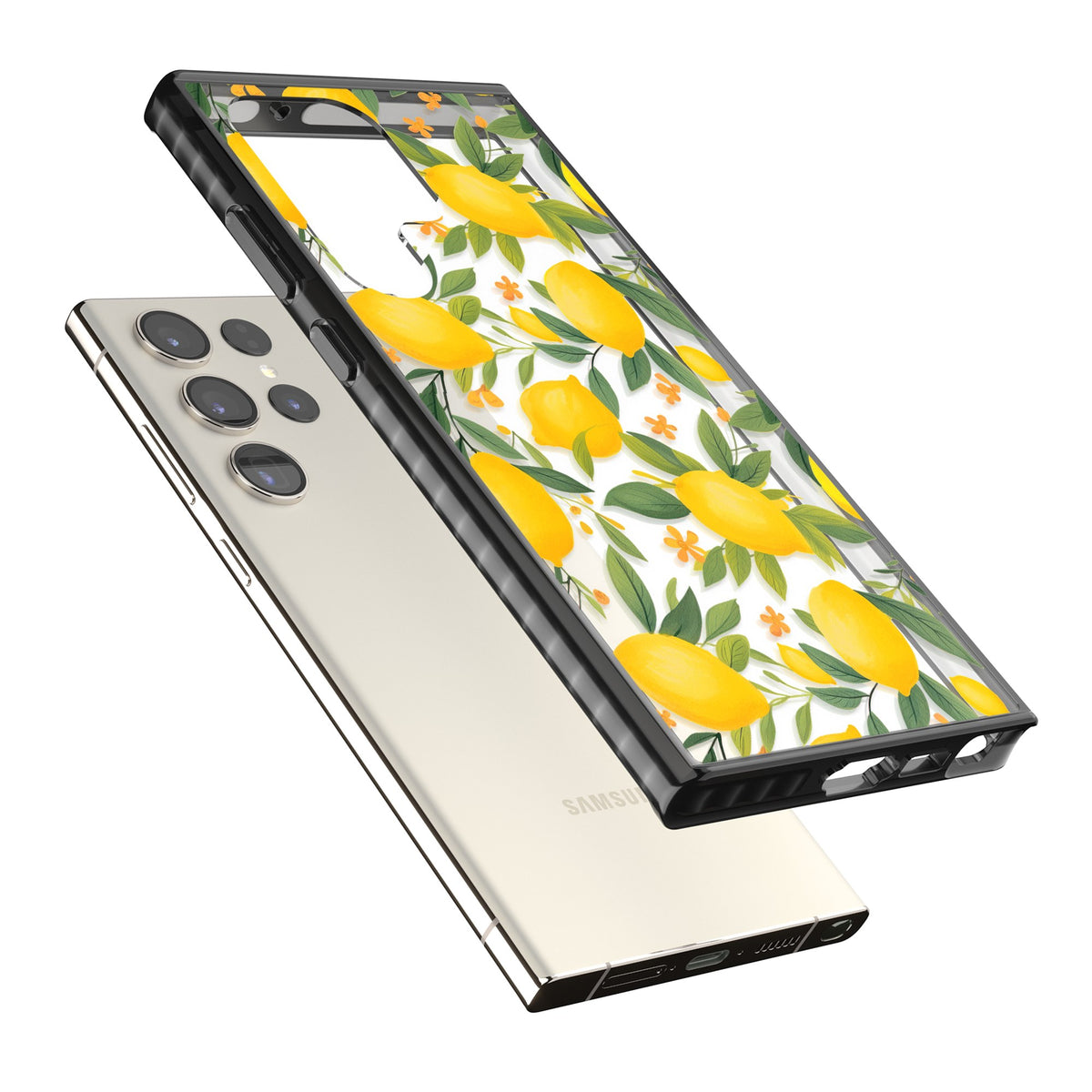 Lemon Grove Samsung S22 Ultra / Samsung S23 Ultra / Samsung S24 Ultra Impact Black Phone Case angled