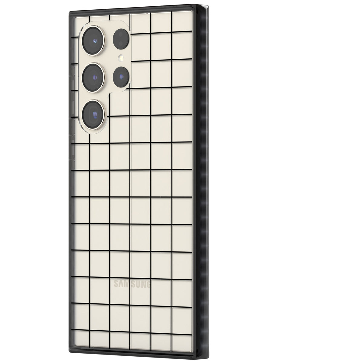 Simplistic Large Grid Samsung S22 Ultra / Samsung S23 Ultra / Samsung S24 Ultra Impact Black Phone Case side
