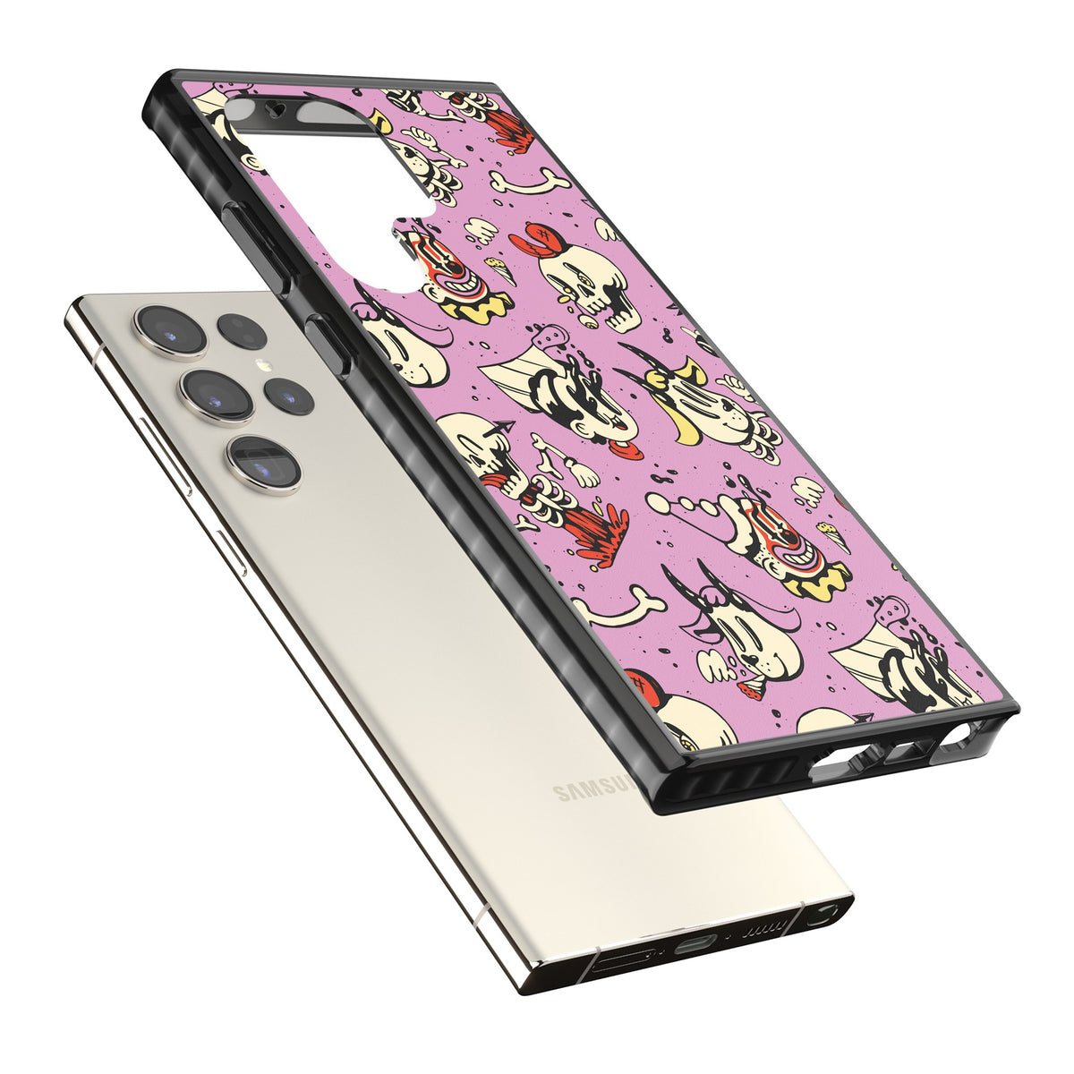 Violet Mischief Samsung S22 Ultra / Samsung S23 Ultra / Samsung S24 Ultra Impact Black Phone Case angled