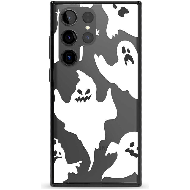 Ghost Pattern Phone Case Samsung S22 Ultra / Black Impact Case,Samsung S23 Ultra / Black Impact Case Blanc Space