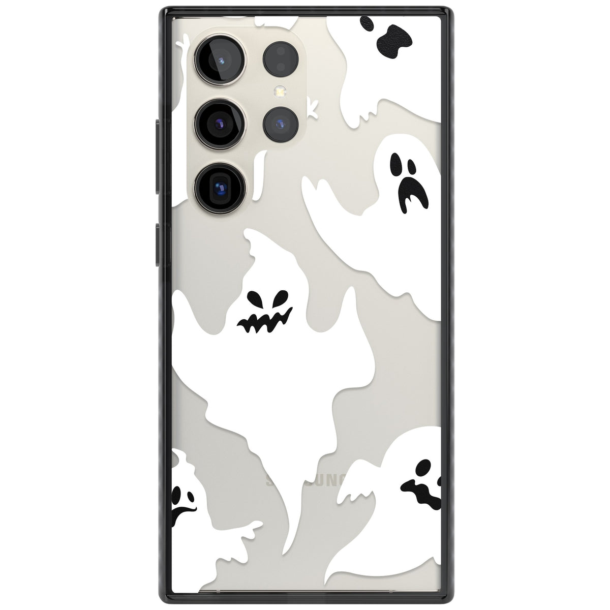 Ghost Pattern Samsung S22 Ultra / Samsung S23 Ultra / Samsung S24 Ultra Impact Black Phone Case front