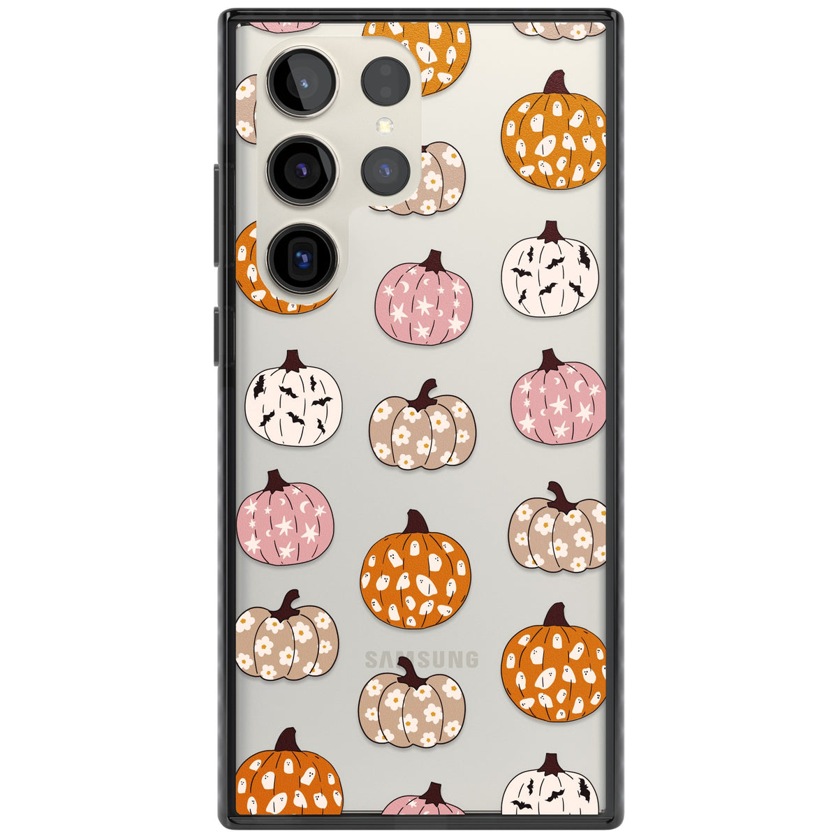 Floral Pumpkins Samsung S22 Ultra / Samsung S23 Ultra / Samsung S24 Ultra Impact Black Phone Case front