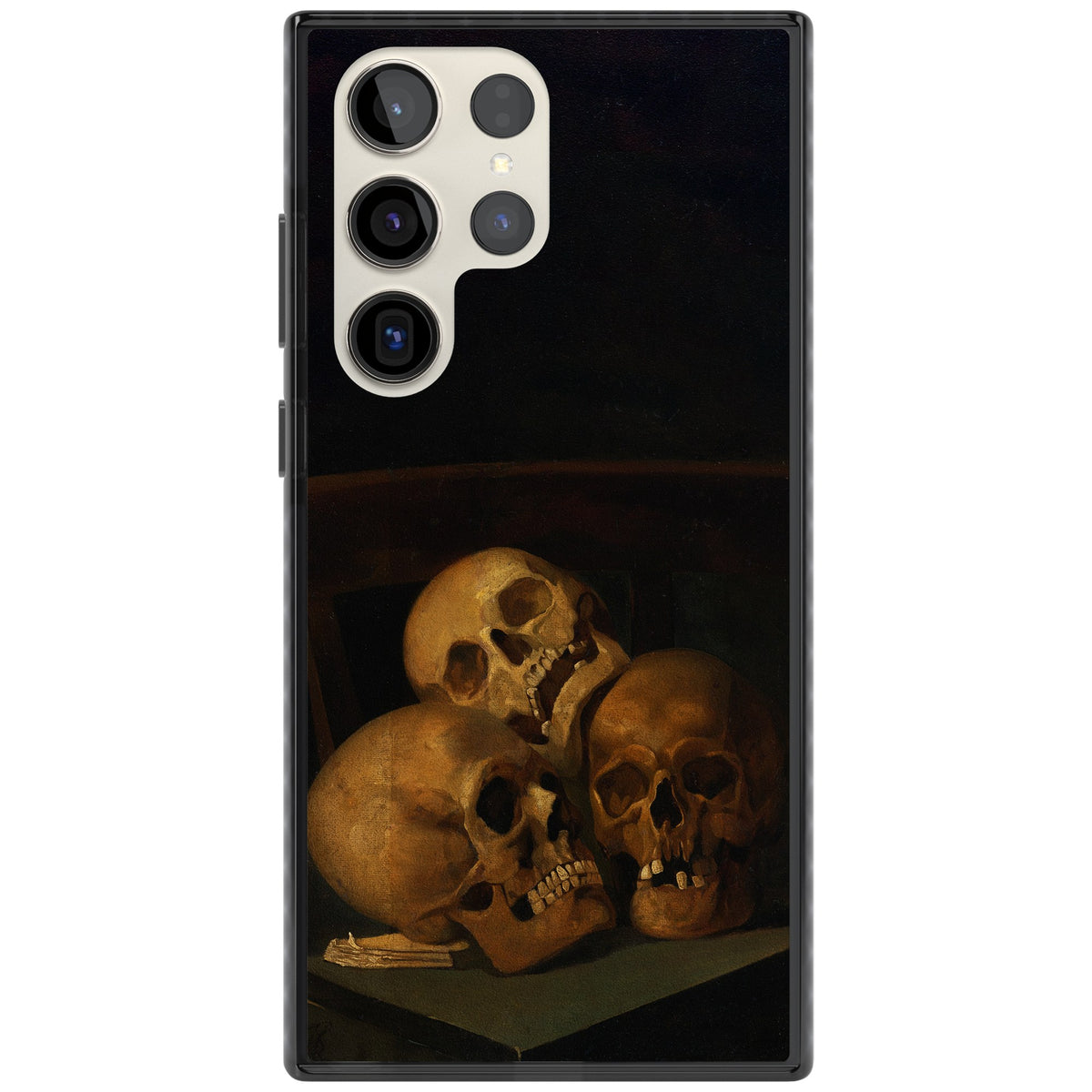 Still Life Of Three Skulls Samsung S22 Ultra / Samsung S23 Ultra / Samsung S24 Ultra Impact Black Phone Case front