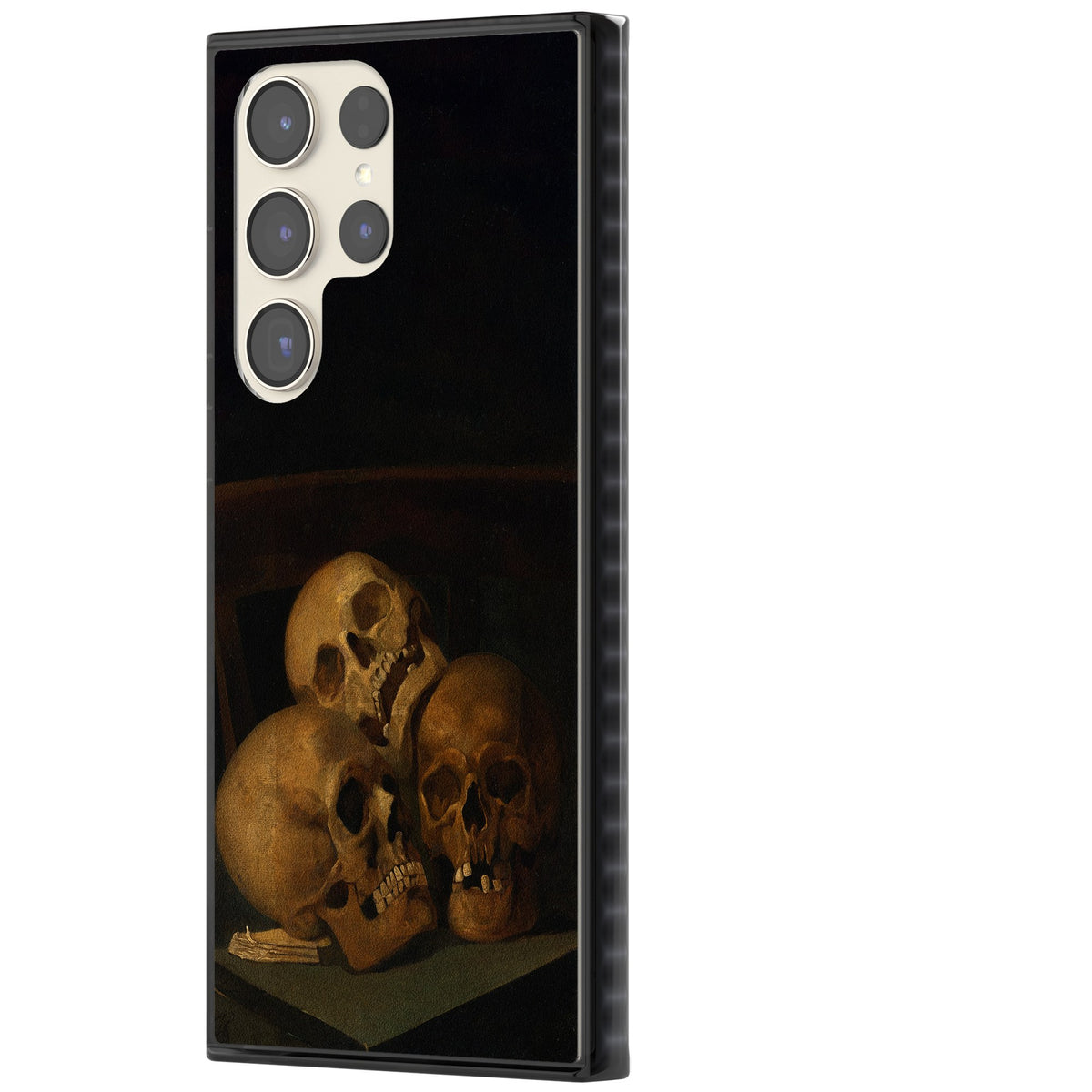 Still Life Of Three Skulls Samsung S22 Ultra / Samsung S23 Ultra / Samsung S24 Ultra Impact Black Phone Case side