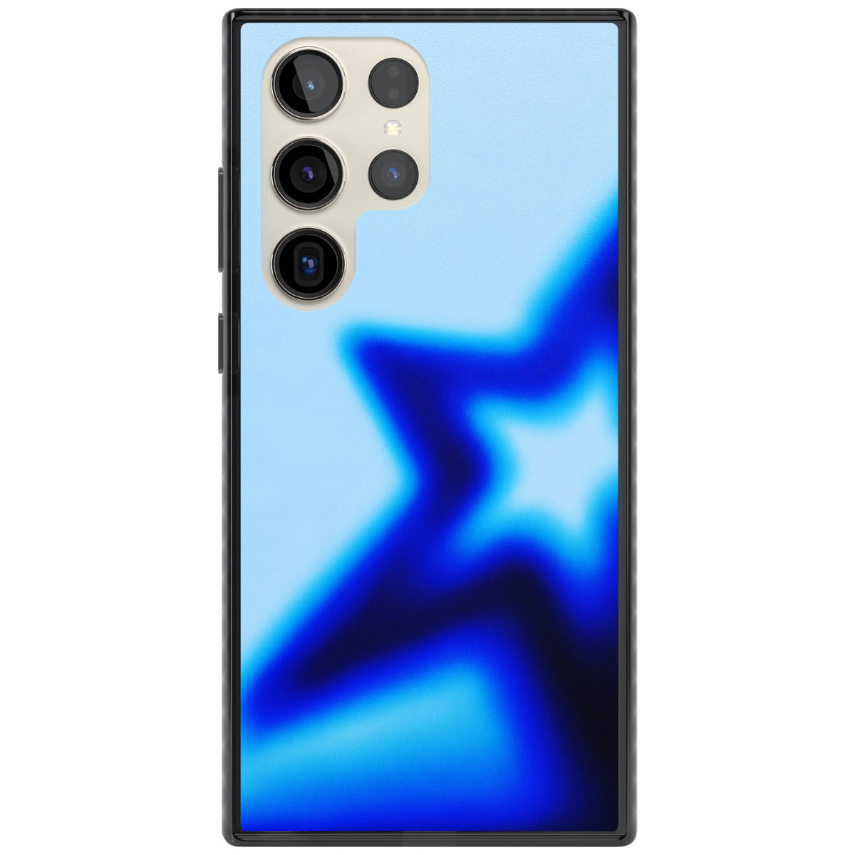 Electric Y2K iPhone case featuring a blurred blue aura star, deep cobalt glow and soft sky-blue gradient Samsung S22 Ultra / Samsung S23 Ultra / Samsung S24 Ultra Impact Black Phone Case front