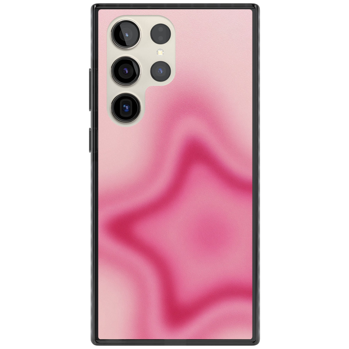 Blush pinkcore iPhone case featuring a blurred fuchsia aura star on a soft pink gradient Samsung S22 Ultra / Samsung S23 Ultra / Samsung S24 Ultra Impact Black Phone Case front