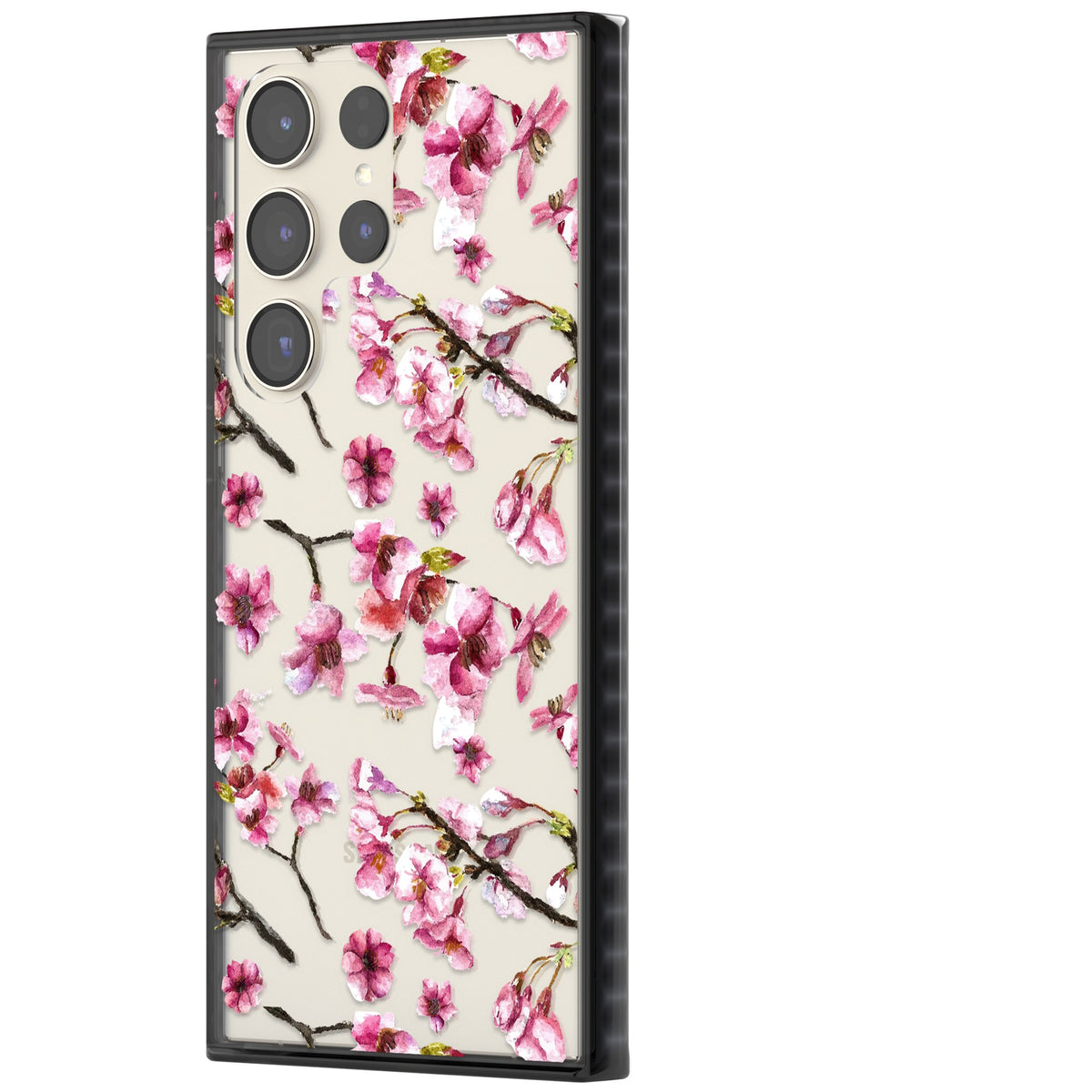 Sakura Bloom Samsung S22 Ultra / Samsung S23 Ultra / Samsung S24 Ultra Impact Black Phone Case side