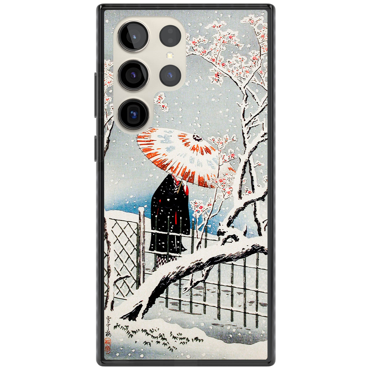 Plum Tree In Snow By Hiroaki Takahashi Samsung S22 Ultra / Samsung S23 Ultra / Samsung S24 Ultra Impact Black Phone Case front