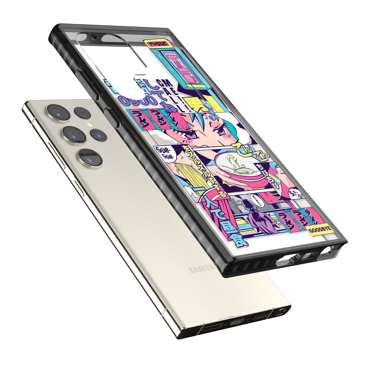 Electric Osaka Samsung S22 Ultra / Samsung S23 Ultra / Samsung S24 Ultra Impact Black Phone Case angled