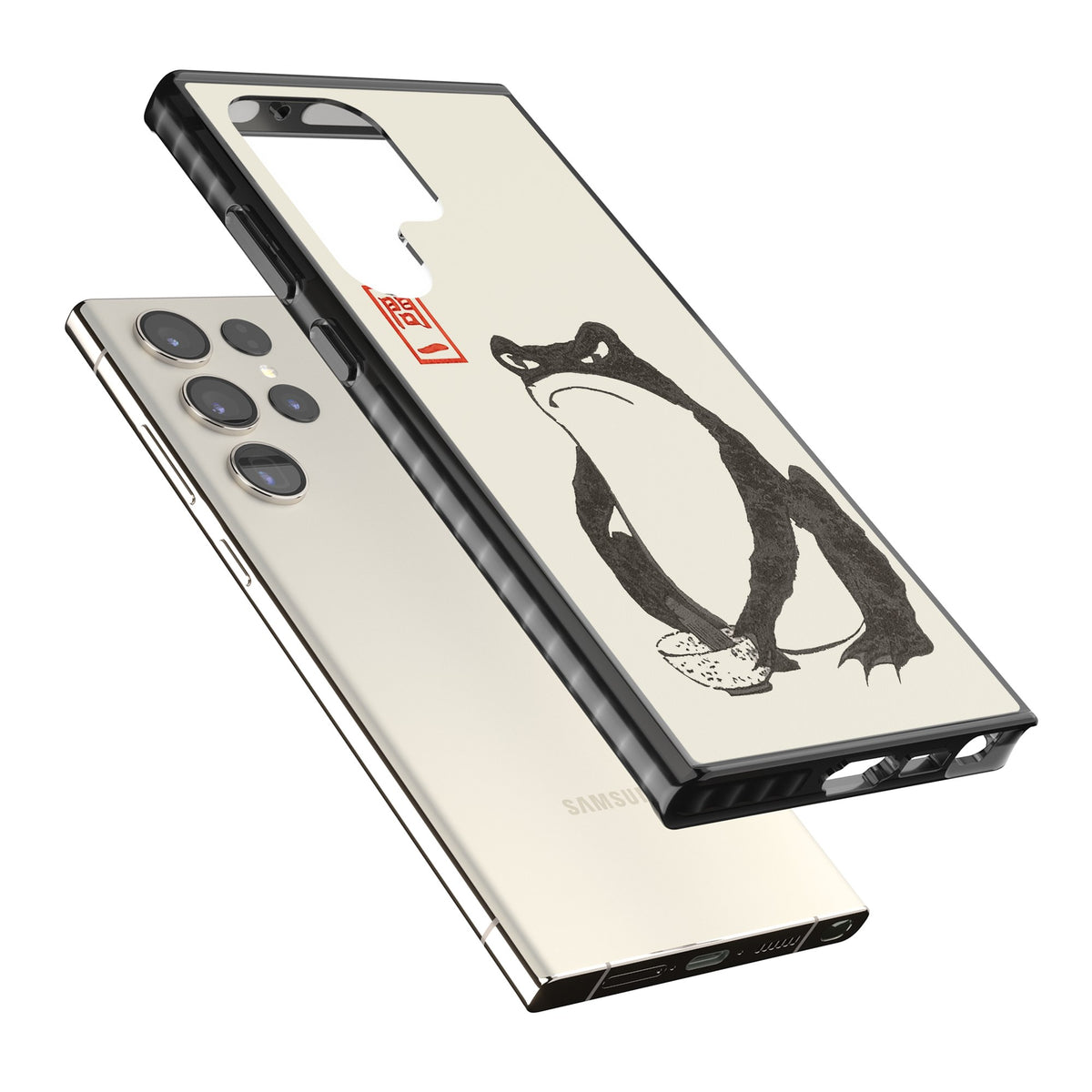 Matsumoto Hoji Grumpy Toad Samsung S22 Ultra / Samsung S23 Ultra / Samsung S24 Ultra Impact Black Phone Case angled