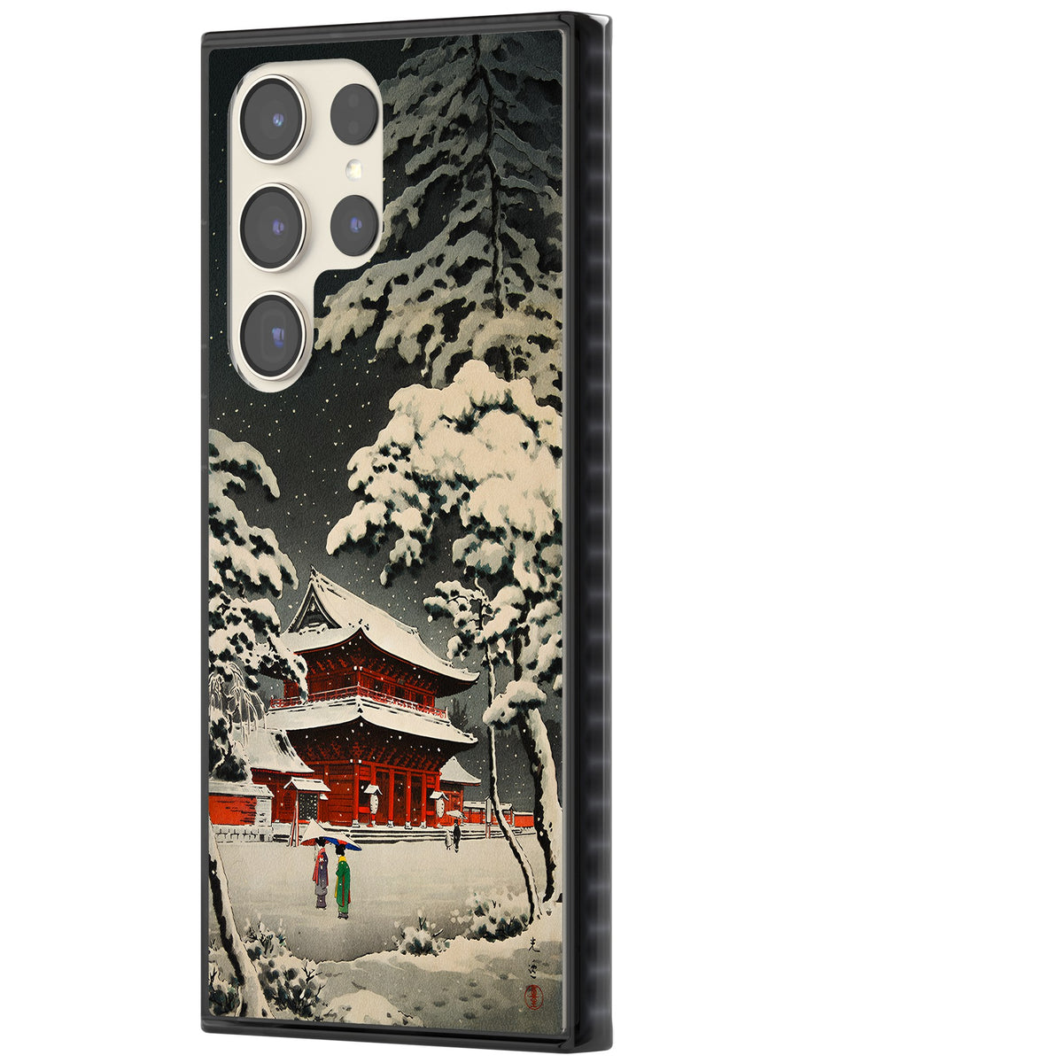 Snow at Shiha Park, Tokyo Samsung S22 Ultra / Samsung S23 Ultra / Samsung S24 Ultra Impact Black Phone Case side