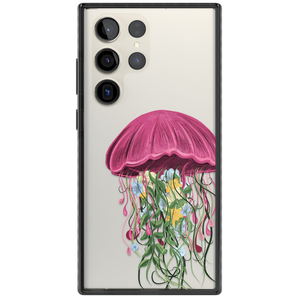 Botanical Jellyfish Samsung S22 Ultra / Samsung S23 Ultra / Samsung S24 Ultra Impact Black Phone Case front