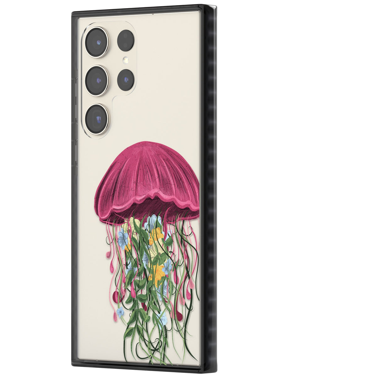 Botanical Jellyfish Samsung S22 Ultra / Samsung S23 Ultra / Samsung S24 Ultra Impact Black Phone Case side