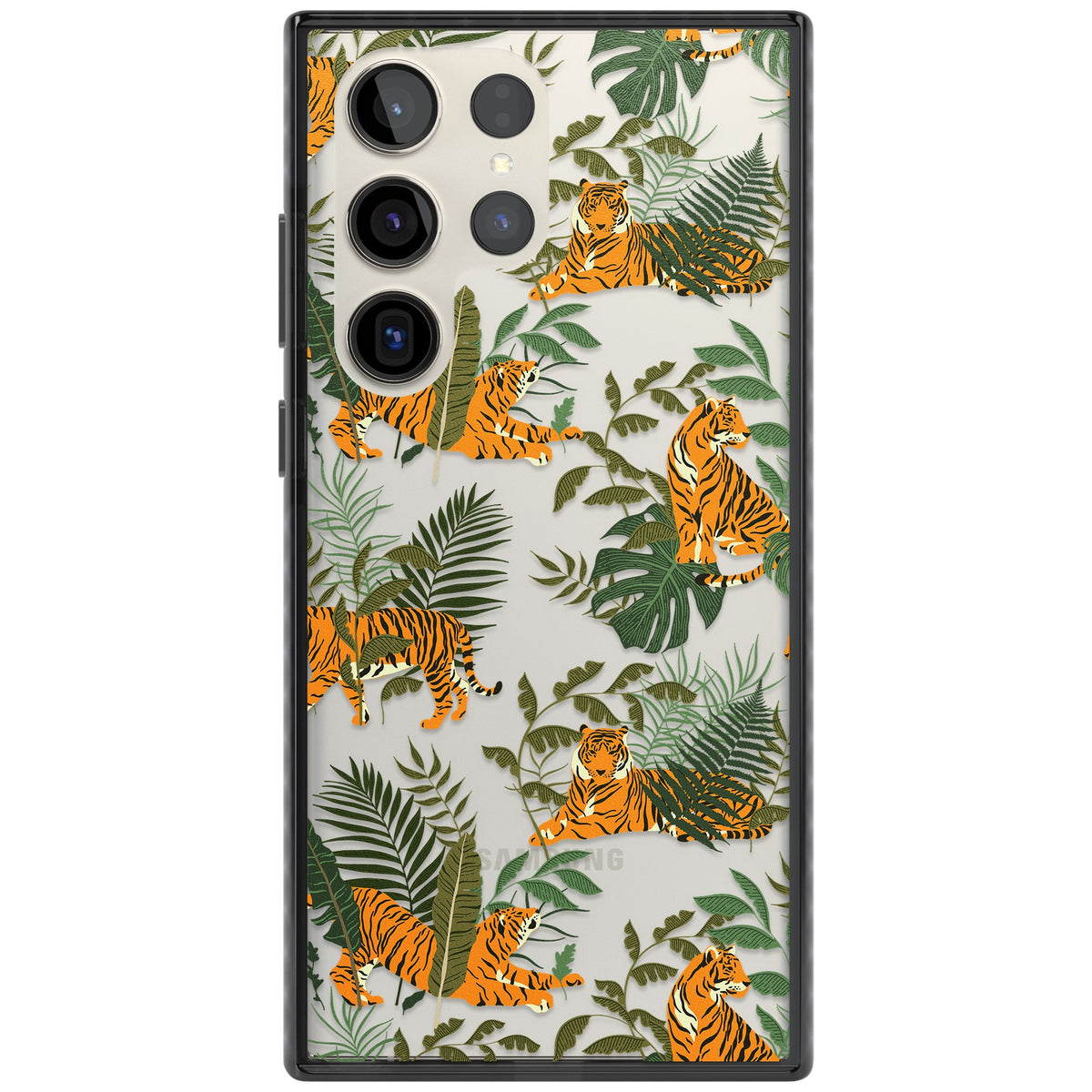 Tiger & Fern Jungle Samsung S22 Ultra / Samsung S23 Ultra / Samsung S24 Ultra Impact Black Phone Case front