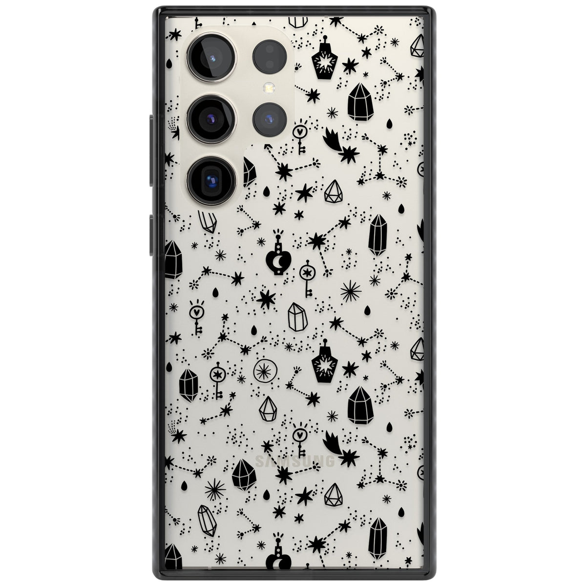 Black Cosmic Crystal Samsung S22 Ultra / Samsung S23 Ultra / Samsung S24 Ultra Impact Black Phone Case front
